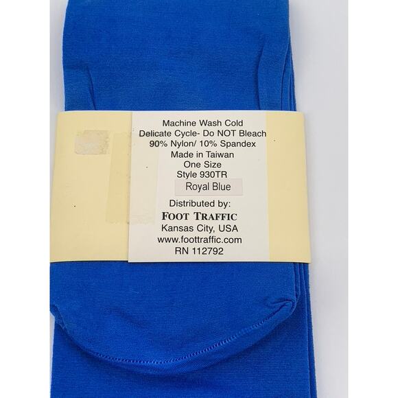 FOOT TRAFFIC Women's Royal Blue Fashion Opaque Trouser Socks SZ OS - Picture 4 of 6